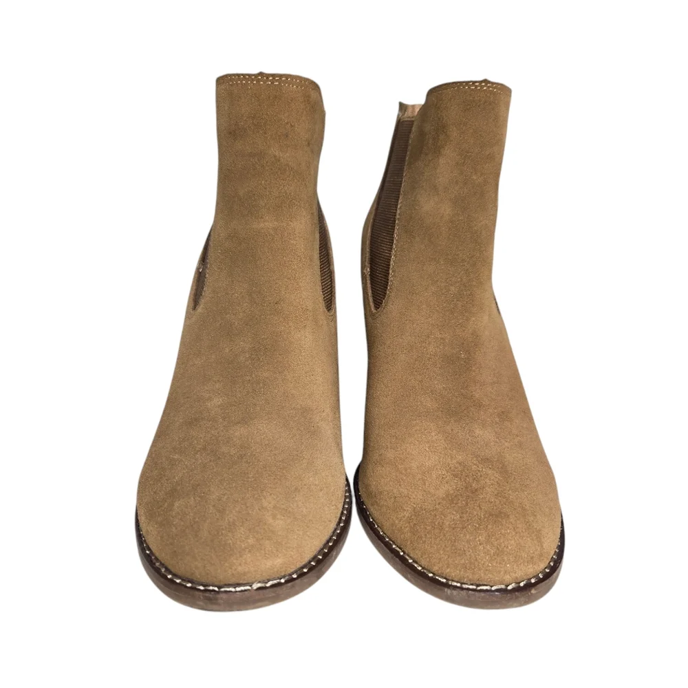 Lucky Brand Sz 10 Yamka Leather‎ Pull-on Almond-toe Chelsea Ankle Bootie